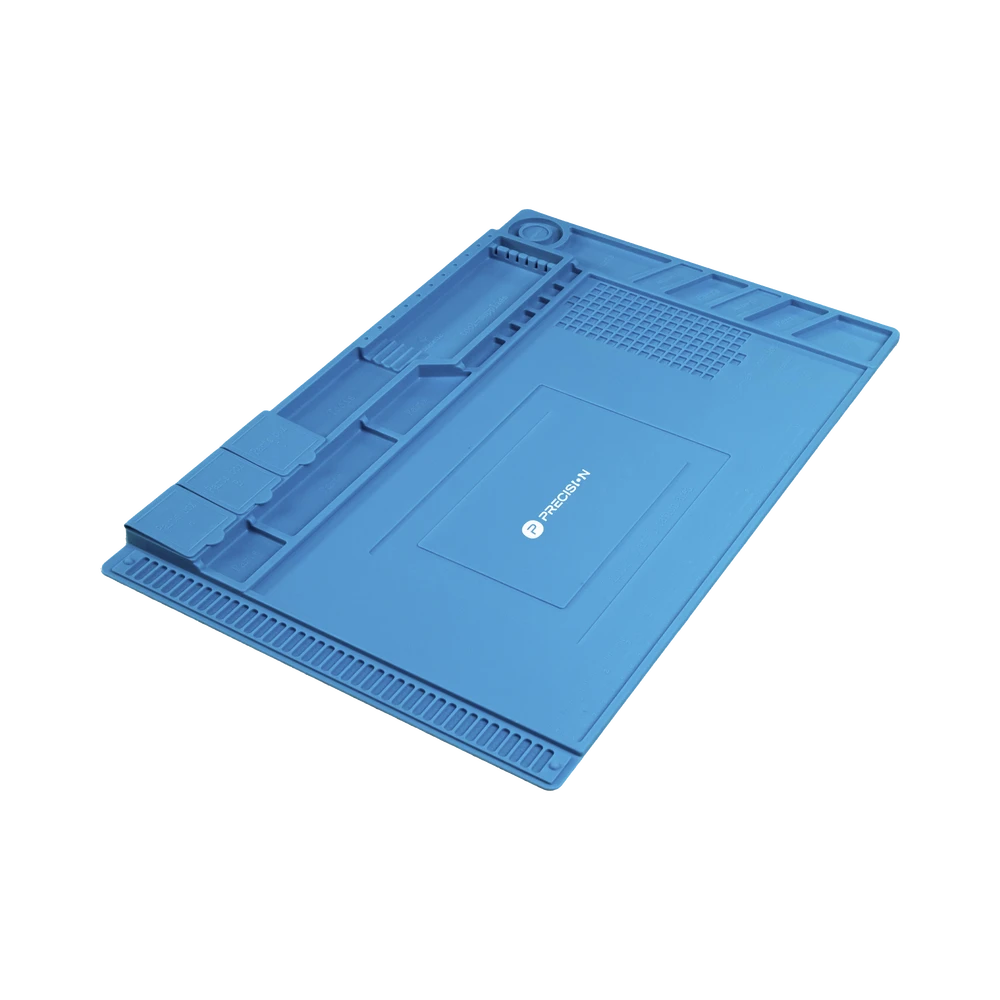 PSTS03001-AD-3-l Tapete de silicona de 45 x 30 cm, resistente al calor con áreas magnéticas y de almacenamiento de componentes, ideal para la reparación de equipos y tarjetas electrónicas. PST-S03-001 4