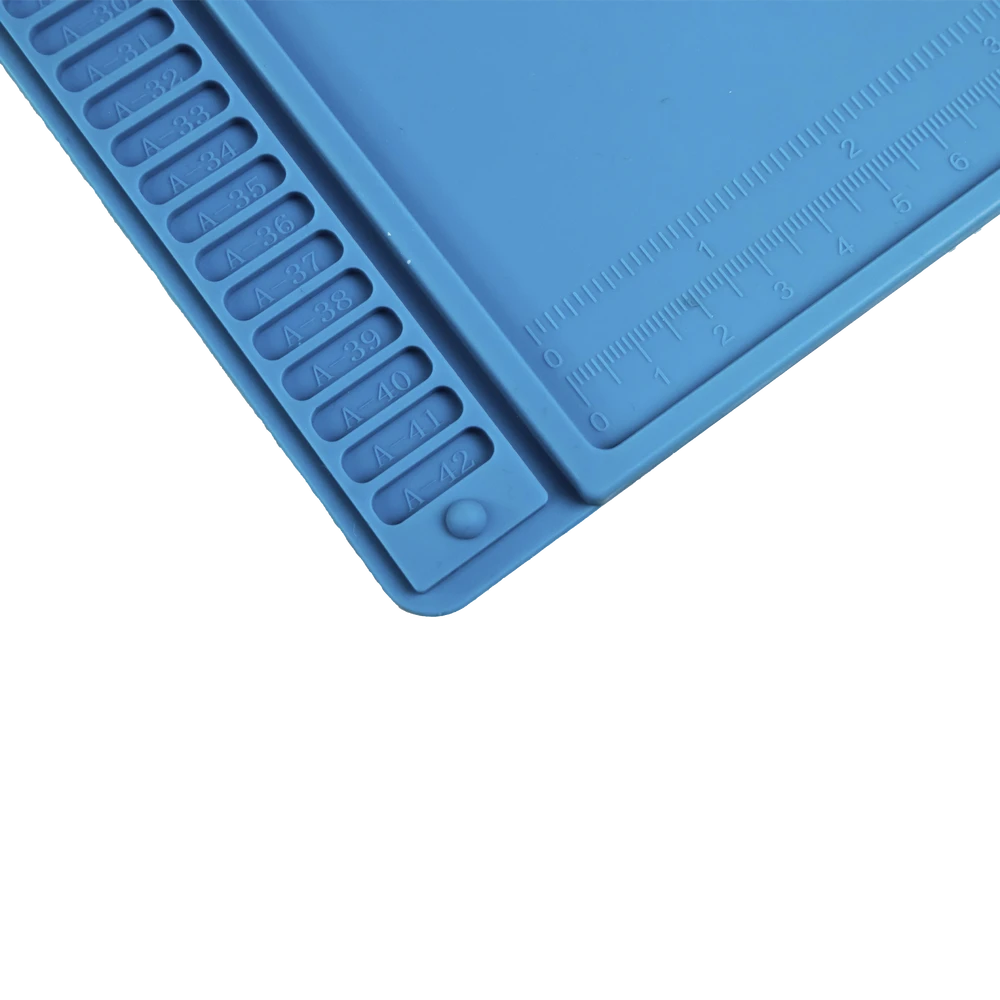 PSTS03001-AD-4-l Tapete de silicona de 45 x 30 cm, resistente al calor con áreas magnéticas y de almacenamiento de componentes, ideal para la reparación de equipos y tarjetas electrónicas. PST-S03-001 5