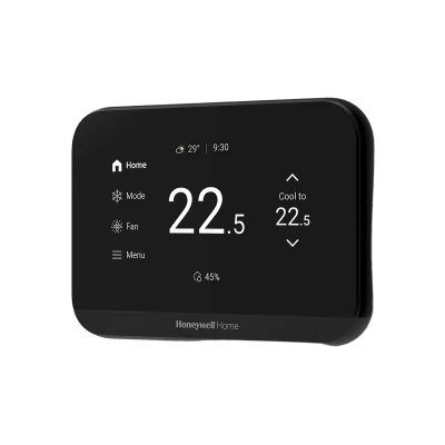 lateral_izquierda_0S400-20 Termostato Inteligente ElitePRO S900 / Pantalla Táctil 4.3 pulgadas / WiFi + Bluetooth + Matter / Control 3H/2C Bomba Calor o 2H/2C Convencional / Sensor Humedad / Diseño Elegante Blanco o Negro / ENERGY STAR THX900B2 3