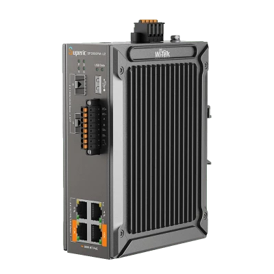 Switch Industrial Administrable / Gigabit con 2 Puertos PoE bt / 2 Puertos PoE af/at / 2 SFP Gigabit / Soporta RS485 / Presuepuesto PoE 128W