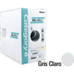 Bobina de Cable UTP de 305 Metros (1000 Pies) de Cobre, NetKey, Gris Claro, Categoría 6 (24 AWG), 1000Mbps, Riser (CMR), de 4 Pares portada_0S400-192