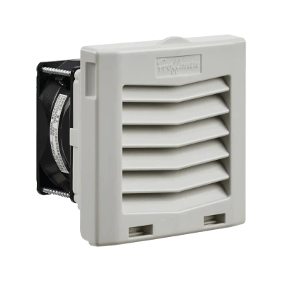 Ventilador Con Filtro de Montaje Lateral HF04, Con Flujo de Aire de 21 CFM, 115 Vca, Color Gris Claro