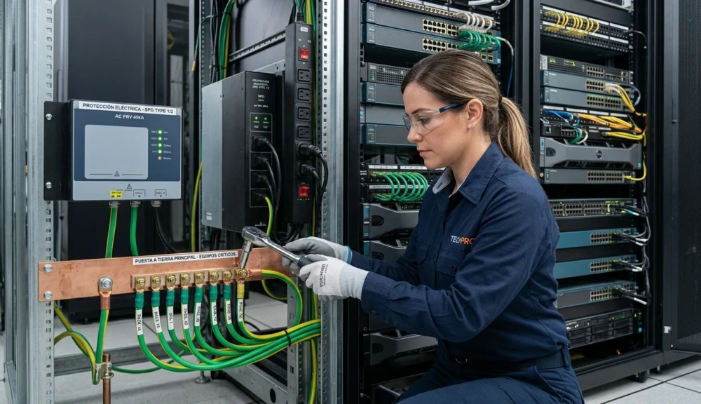 Tierra física y protección eléctrica en cuartos de TI 6