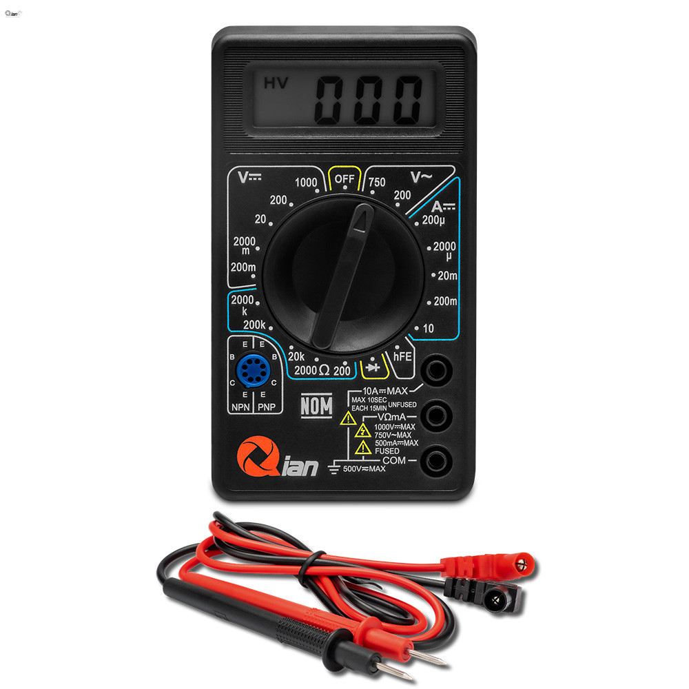 ACCQIA420_1_full QIAN MULTIMETRO DIGITAL PANTALLA LCD DE 3 Y MEDIO DIGITOS, MUESTREO 2 VECES X SEGUNDO, BATERIA 9V NEDA O 6F22 INCLUIDOS MOD. QAD-90011 2