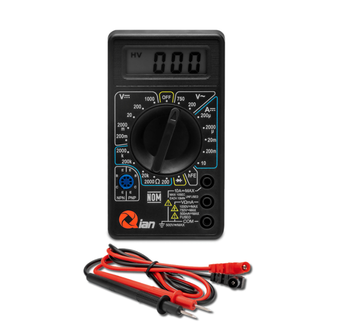 ACCQIA420_2_full QIAN MULTIMETRO DIGITAL PANTALLA LCD DE 3 Y MEDIO DIGITOS, MUESTREO 2 VECES X SEGUNDO, BATERIA 9V NEDA O 6F22 INCLUIDOS MOD. QAD-90011 3