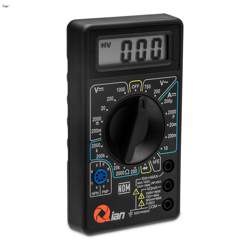 ACCQIA420_full QIAN MULTIMETRO DIGITAL PANTALLA LCD DE 3 Y MEDIO DIGITOS, MUESTREO 2 VECES X SEGUNDO, BATERIA 9V NEDA O 6F22 INCLUIDOS MOD. QAD-90011 1