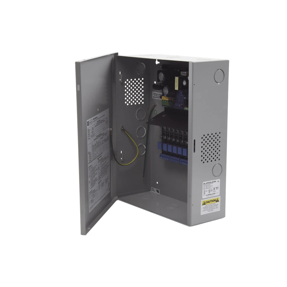 AL400ULACM-l Fuente de Poder con Respaldo, 12 o 24 Vcc, 4 A, 48 W, 8 Salidas, Para Control de Acceso, Entrada 115 Vca AL400ULACM 1