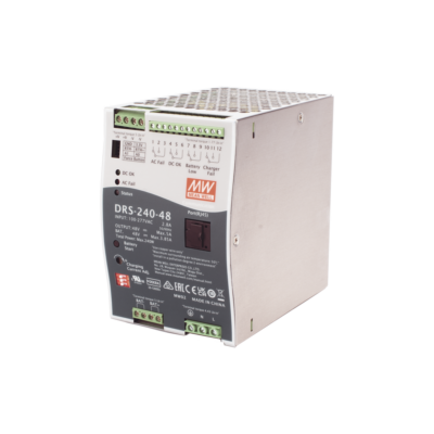 Fuente de Poder Industrial / 240W / Salida 48Vcc / 5A / Cargador de Baterías / Riel DIN / Entrada Universal 90-305Vca