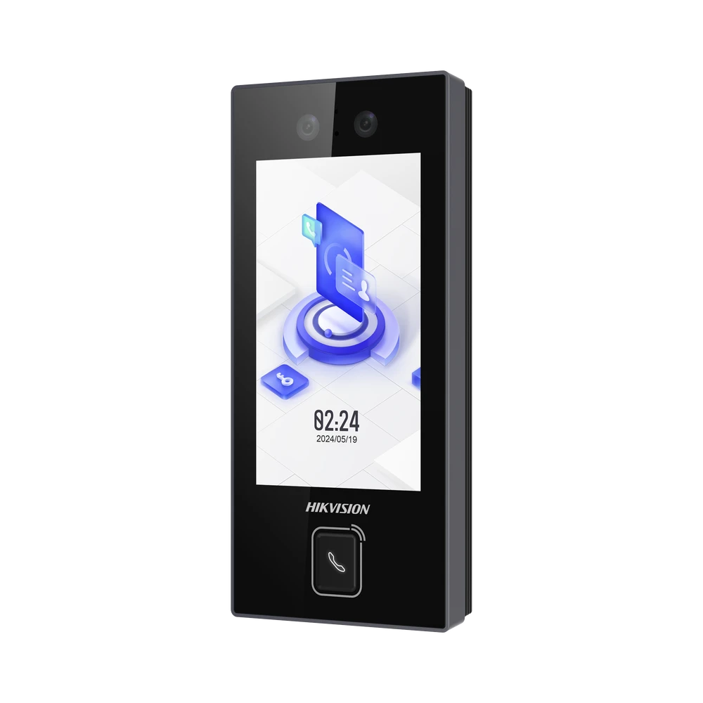 DSK1T344MBWXE1-l Terminal Facial Min Moe con BOTON DE LLAMADA FÍSICO / 3000 Rostros / Pantalla 4.5" / Administrable en la Nube con Hik-Connect Teams / Exterior IP65 / PoE / WiFi / HIK-IA / SIP Estandar DS-K1T344MBWX-E1 1