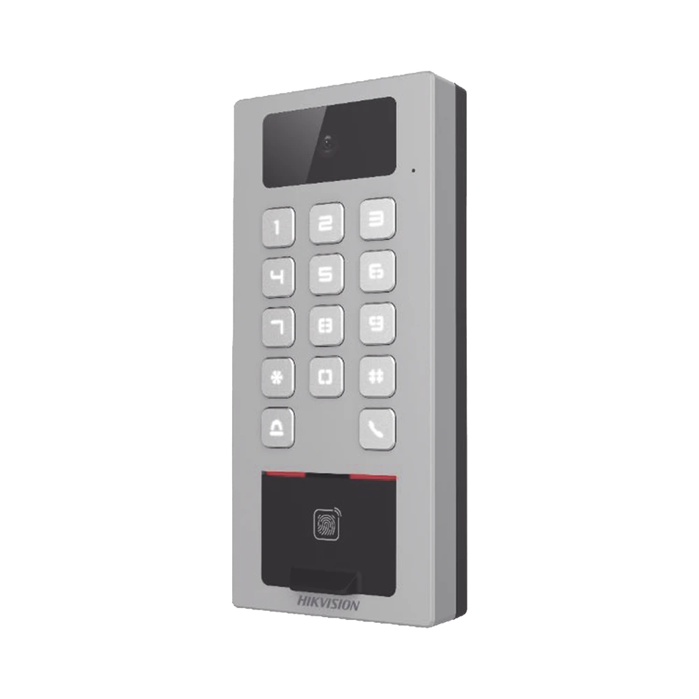 DSK1T502DBFWXCE1-FRENTE-l (PoE / 2 Relays) Terminal de Control de Acceso / Videoportero Multiapartamento Llamada a App / Teclado / Exterior Antivandálico IP65 & IK09 / Huella, Tarjeta, Código QR, PIN o App Hik-Connect / Cámara 2 MP compatible con NVRs DS-K1T502DBFWX-C-E1 2