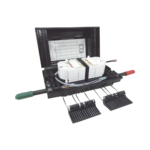Caja de Empalme de Fibra Óptica / IP65 / Aérea / 144 Empalmes / 6 Charolas / 4 Entradas 4-16 mm / -40°C a +65°C / 13.8x8.3x4.3 in GJS2019-AD-1-l