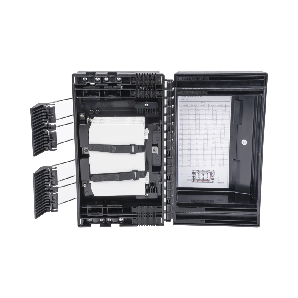 GJS2019-AD-5-l Caja de Empalme de Fibra Óptica / IP65 / Aérea / 144 Empalmes / 6 Charolas / 4 Entradas 4-16 mm / -40°C a +65°C / 13.8x8.3x4.3 in GJS-2019 6