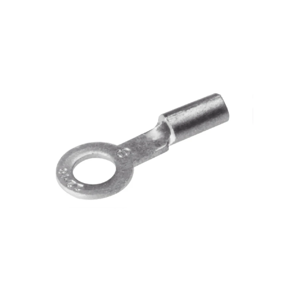 HUBT1038-l Terminal de Ojillo / Calibre 12-10 AWG / Tornillo 3/8" (10 mm) / Barril Largo / Galvanizado Electrolítico HUB-T10-38 1