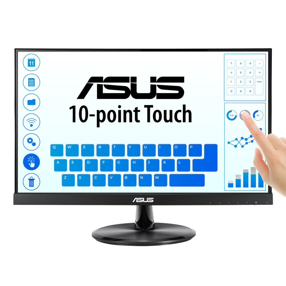 MONASS1050_full Monitor ASUS VT229H, táctil, 22 (21.5 visibles) FHD (1920x1080), con 10 puntos, IPS, ángulo de visión de 178°, Flicker free, Low Blue Light,sin marco VT229H 1