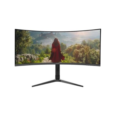 Monitor Curvo Oasis 34 NA-0645 Panel VA Gaming, WQHD 3440 × 1440, 180 Hz, respuesta de 1 ms, Adaptive Sync, bocinas integradas y curvatura 1500R.