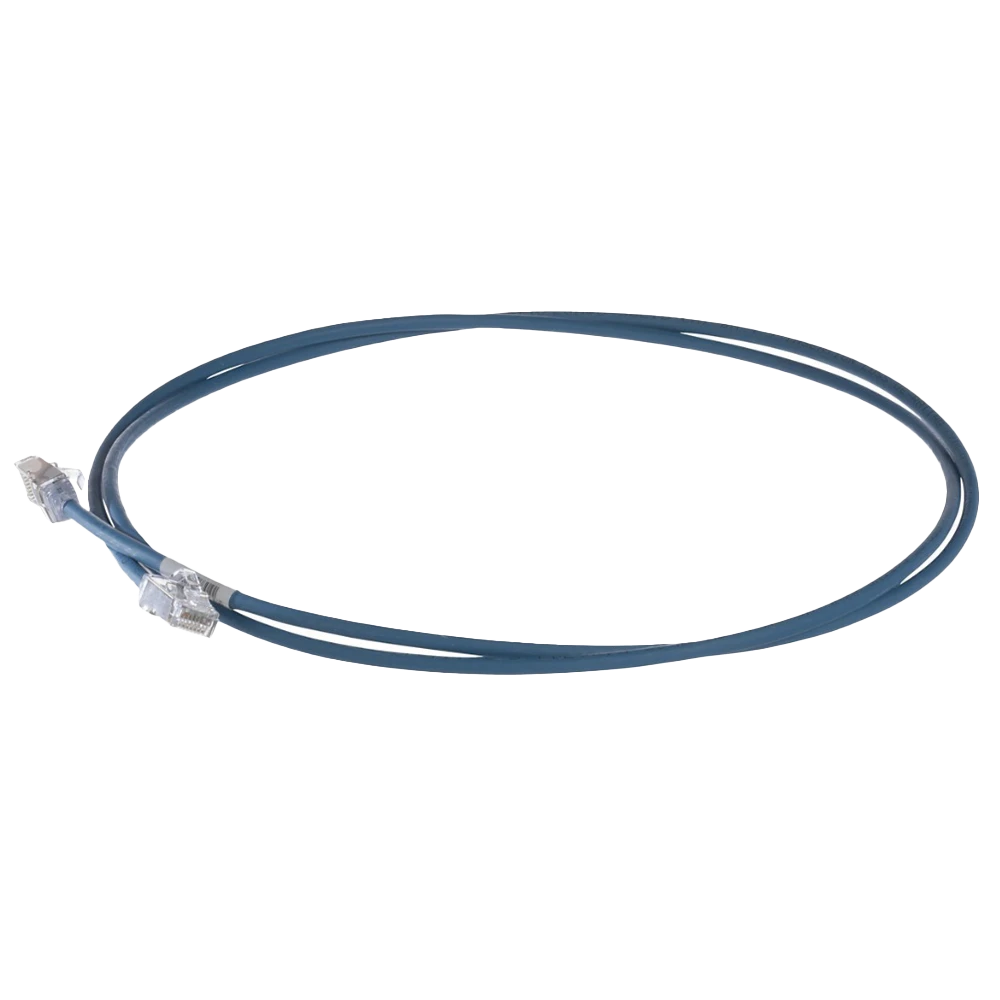 STP28X3MBU-AD-2-l Patch Cord Cat6A, Diametro Reducido 28 AWG, Blindado S/FTP, CM/LS0H, 3 Metros, Color Azul STP28X3MBU 3