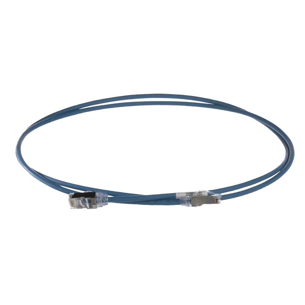 STP28X3MBU-AD-4-l Patch Cord Cat6A, Diametro Reducido 28 AWG, Blindado S/FTP, CM/LS0H, 3 Metros, Color Azul STP28X3MBU 5