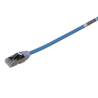 Patch Cord Cat6A, Diametro Reducido 28 AWG, Blindado S/FTP, CM/LS0H, 3 Metros, Color Azul