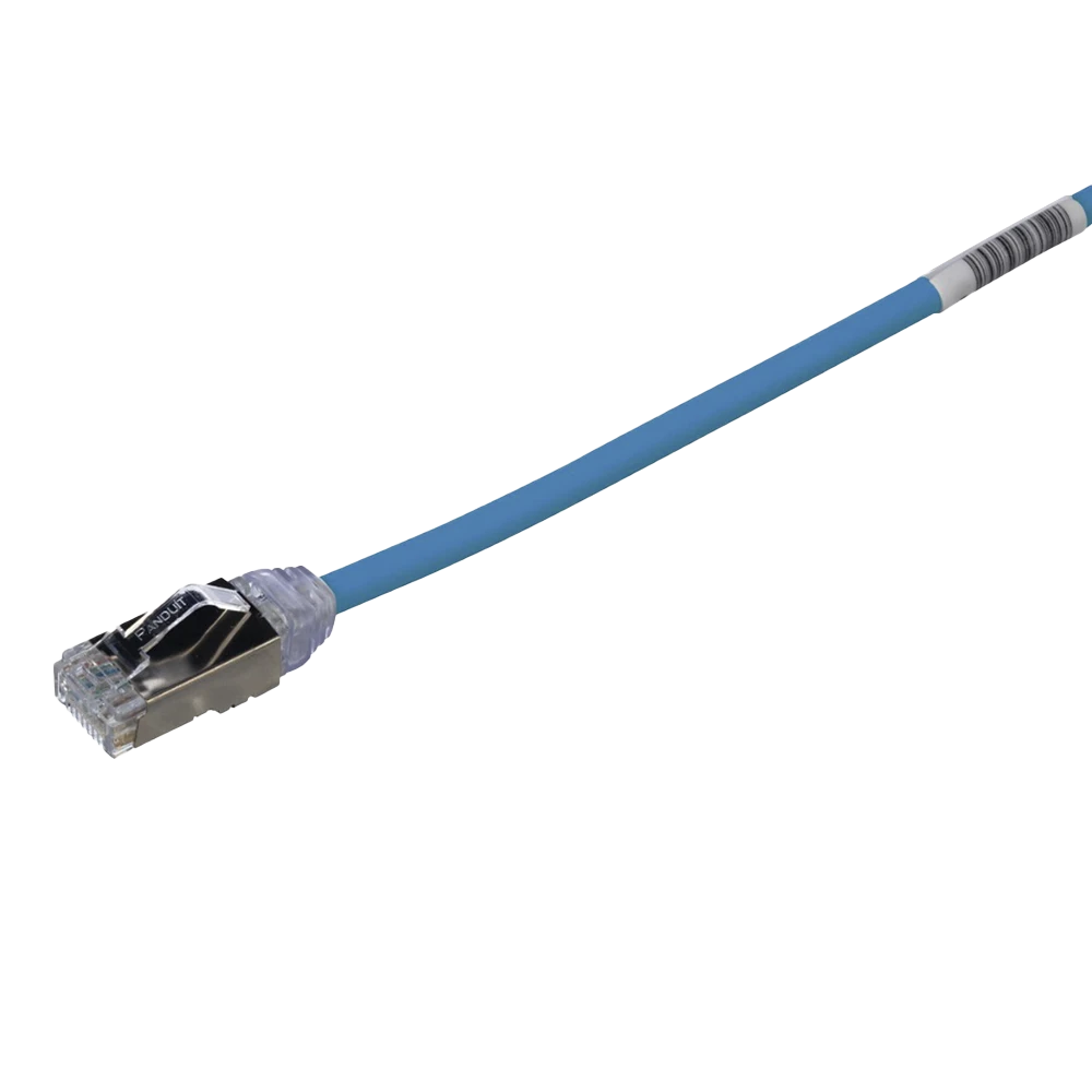 STP28X3MBU-l Patch Cord Cat6A, Diametro Reducido 28 AWG, Blindado S/FTP, CM/LS0H, 3 Metros, Color Azul STP28X3MBU 1
