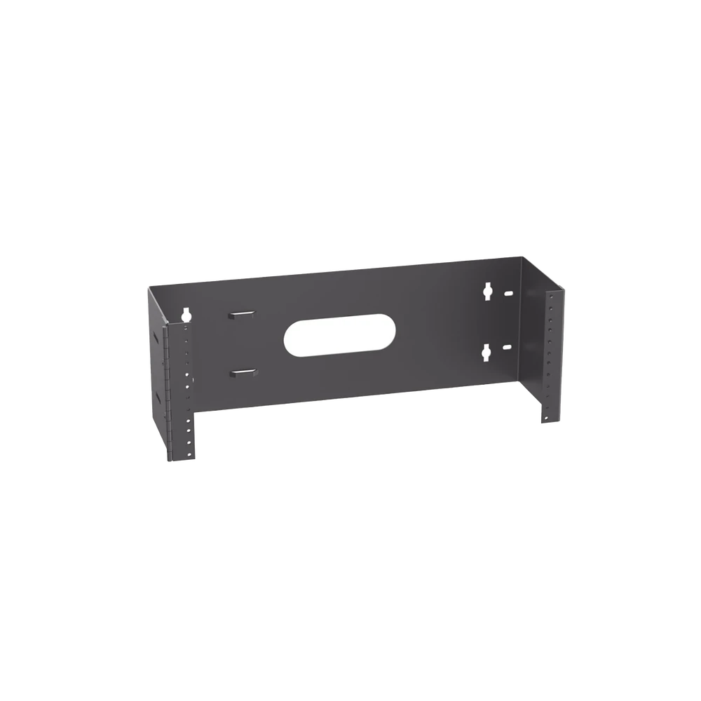 WBH4-FRENTE-l Rack Abierto de Instalación en Pared con Bisagras, Profundidad de 159 mm, 19 in de Ancho, 4 UR, Color Negro WBH4 2