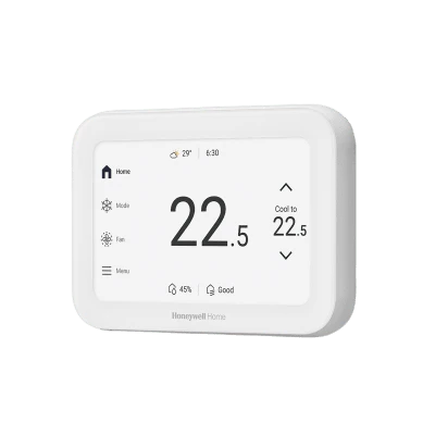 lateral_izquierda_0S400-48 Termostato Inteligente / Pantalla Táctil 5 pulgadas / Control IAQ Humedad-VOC-CO2 / 4H-2C Bomba de Calor / Wi-Fi-Bluetooth-Matter / Video Doorbell Streaming / ENERGY STAR THX1200W5 3