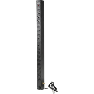 lateral_izquierda_0S400-92 PDU Vertical para Rack con 18 Tomas NEMA 5-15R, 15A, 1.22 m (48 in) de Altura, Acero Color Negro DP1N481815 3