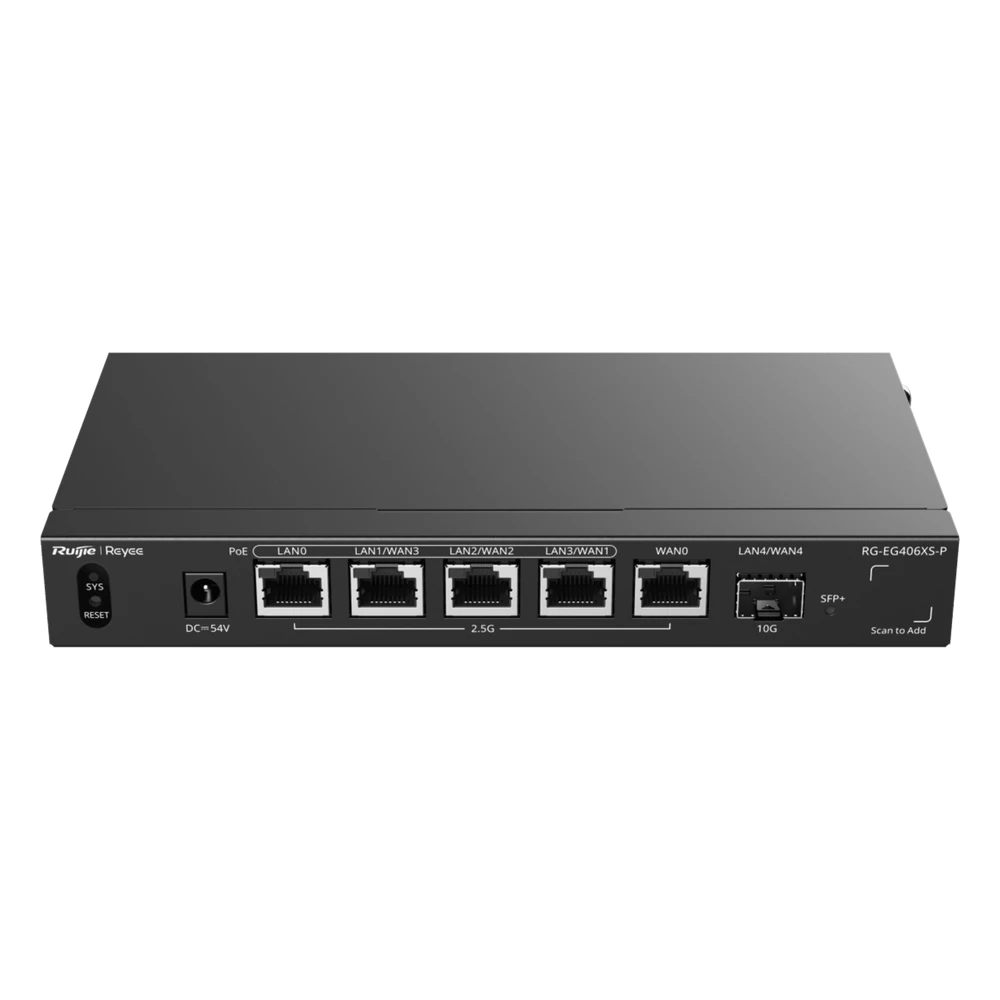 portada_0S1000-154 Router Balanceador con Función SD-WAN, PoE+ hasta 110 Watts, Hasta 5 Servicios de Internet y hasta 400 clientes con desempeño de 2.5 Gbps, un puerto SFP+ 10G RG-EG406XS-P 1