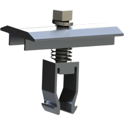 Sujetador intermedio 25-40 mm para montaje de paneles solares en riel 21