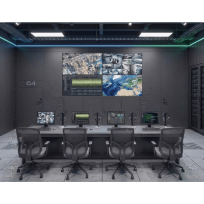 Kit Videowall 2x2 / 4 Pantallas 55" Full HD / Decodificador 16CH 4K / Base de Piso / Hikvision