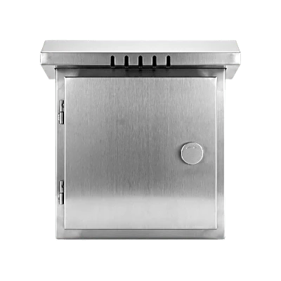 Gabinete para Exteriores de Acero Inoxidable SUS201 / Cilindrico con Techo Inclinado / Ø305 x 195 x 315 mm (12.0 x 7.7 x 12.4 in) / Cerradura con Llave de Seguridad / Compatible con Postes XGAPOLE