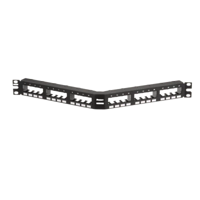 Panel de Parcheo Modular Mini-Com (Sin Conectores), Angulado, Sin Blindaje,  Con Números Pre-Impresos, de 24 Puertos, 1UR
