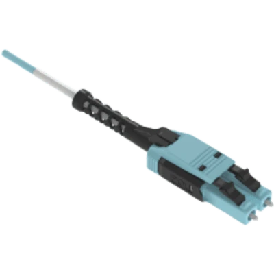 Jumper de Fibra Óptica Multimodo 50/125 OM4, LC-LC Uniboot Duplex, OFNP (Plenum), Color Aqua, 2 Metros