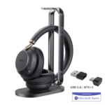 Diadema Inalambrica BH76 Plus With Charging Stand Teams Black USB C/A de Yealink con Audio HD y Certificación para Microsoft Teams portada_0S400-59