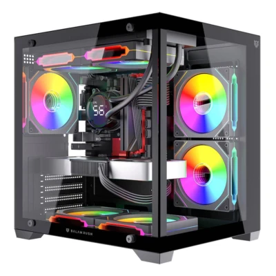 Gabinete Mini Torre TANK GLOW MAX 3900 Factor: Mini ITX, Panel Lateral de Crystal templado