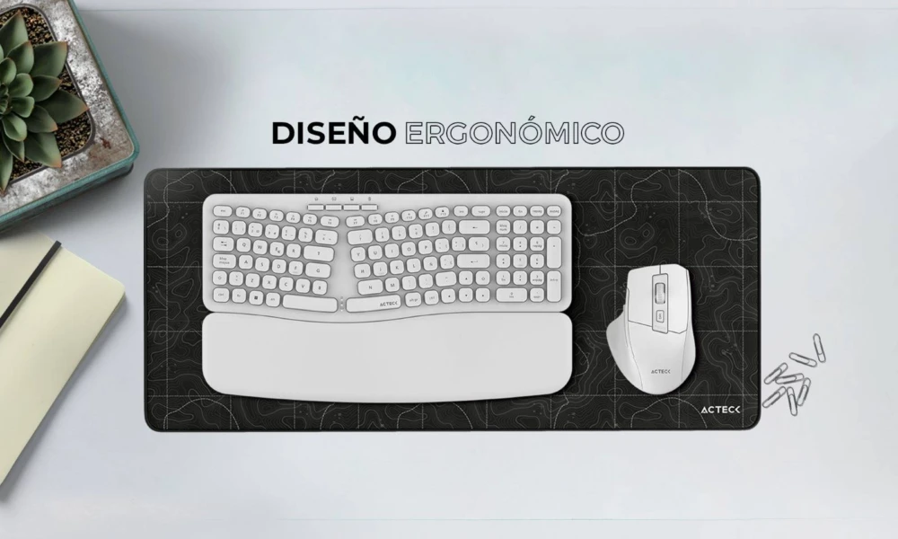 Kit Teclado y Mouse Acteck Creator Ultra CONFORT MK650 Teclado y Mouse Ergonómico Inalámbrico, Teclado de Membrana 2.4Mhz AC-939874 4