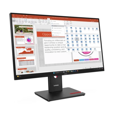 Monitor Lenovo ThinkVision T27-40, 27 pulgadas FHD, Resolución 1920x1080, Tiempo de respuesta de 4 ms, Color Negro, Garantía de 3 años