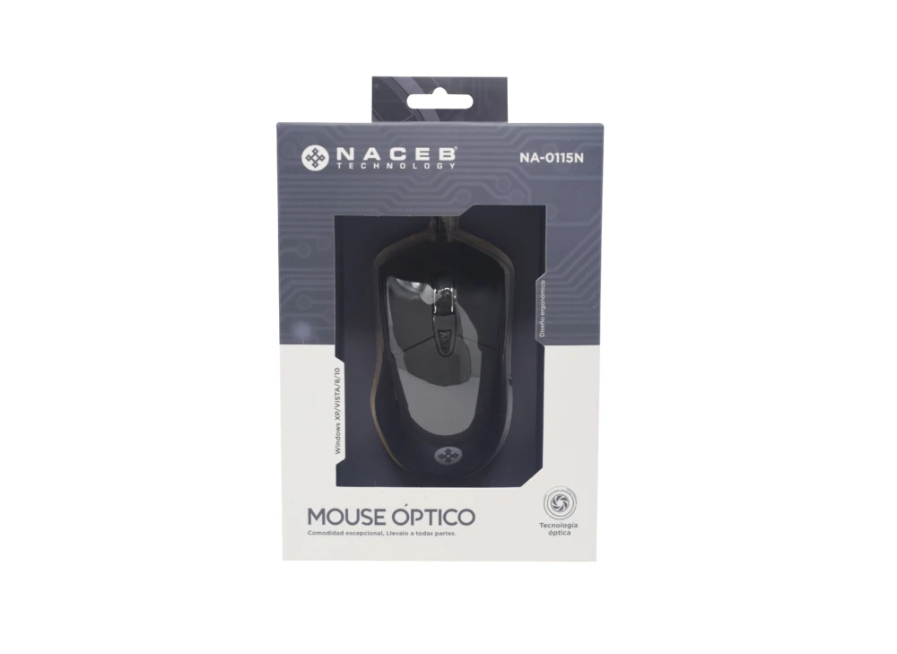Mouse Naceb Technology NA-0115N, Negro, 6 botones, Alámbrico, Óptico, 800 - 2400 DPI NA-0115N 4