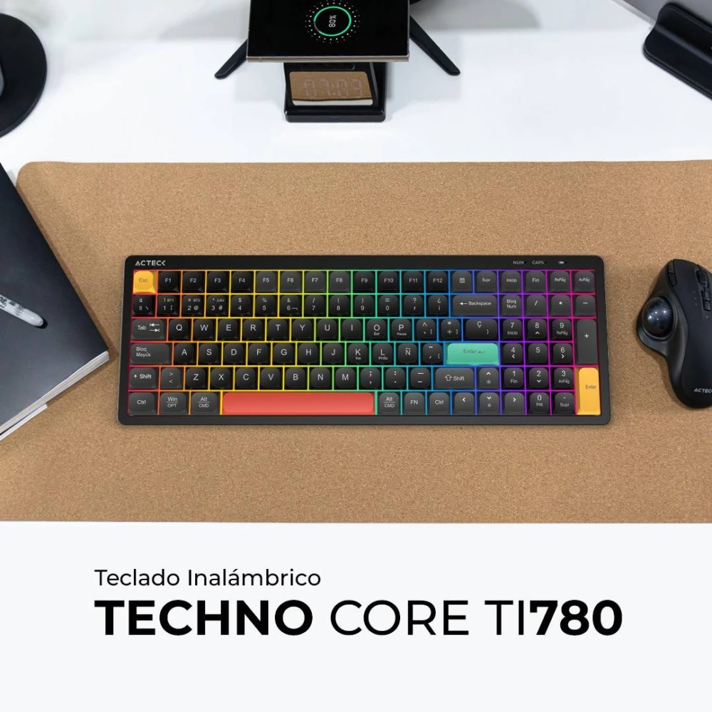Teclado inalámbrico 2.4ghz TECHNO CORE TI780 ACTECK Conectividad Bluetooth 5.0 AC-945875 3
