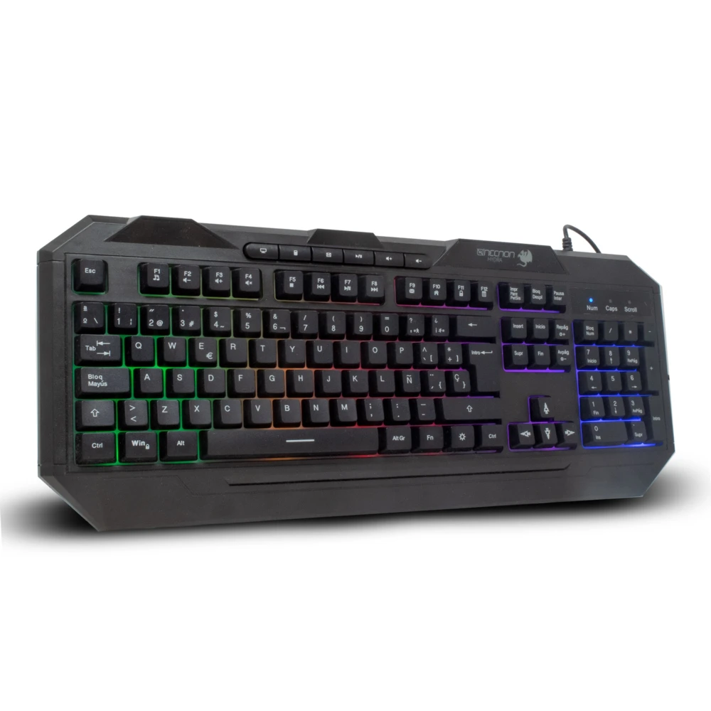 TECLADO GAMER NGK-HYDRA 114 TECLAS RETROILUMINADO LED MULTICOLOR DISENO ERGONOMICO 6 BOTONES MULTIMEDIA NEGRO NBGKHY01BM 2