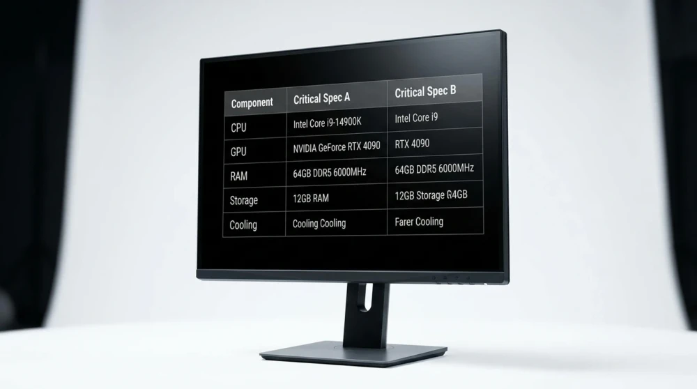 Cómo Elegir la Computadora Ideal para tu Oficina en México Paso 2: Comparar Especificaciones Críticas en una Tabla de Referencia — computadoras para oficina en México