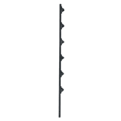 Poste de Paso / Tubo de Acero Galvanizado / Diámetro 1" / Longitud 140 cm / 6 Aisladores / Color Negro / 1 KG