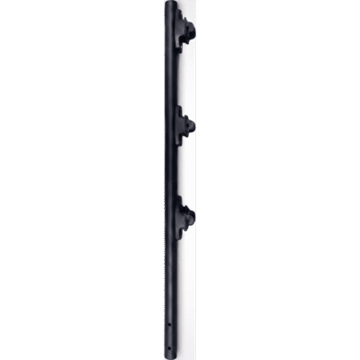 Poste de Paso / Tubo de Acero Galvanizado / Diámetro 1" / Longitud 75 cm / 3 Aisladores / Pintura Negra / Peso 0.5 KG