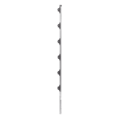 Poste para Cerca Electrificada / 6 Aisladores de Paso / Acero Galvanizado Calibre 18 / Altura 1.4 m (4.6 ft) / Fijación en Concreto / Intemperie