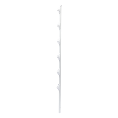 Poste para Cerca Electrificada / 6 Aisladores de Paso / Acero Galvanizado Cal. 18 / Altura 1.4 m (4.6 ft) / Diámetro 1" / Pintura Blanca Electroestática