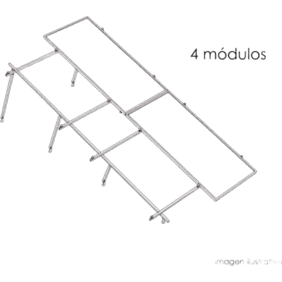 Sistema de Montaje Solar BASEL / 4 Módulos / 645W / 2.382m x 1.134m / Losa Plana / Resistencia 170 km/h / Inclinación 22°