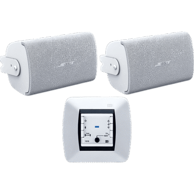 Kit de Audio Residencial | Mando Bluetooth EGI 121010H + Par de Bocinas de Superficie BOSE FS2SEW | 2+2W RMS | Blanco | IP55