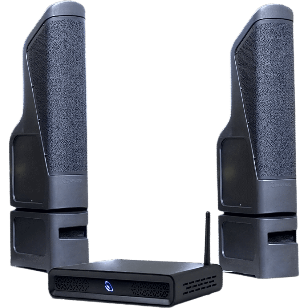 portada_0S1000-149 Kit TruAudio | Amplificador D2T 2 Canales 100W | 2 Torres Line Array Exterior TT10 200W RMS | HDMI eARC + Bluetooth 5.3 | IP56 D2T/2TT10 1