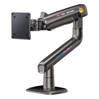 Soporte Mecánico para Monitor / 32" a 60" / Carga 2-20 kg (4.4-44 lbs) / VESA 75x75 y 100x100 mm / Iluminación RGB / Resorte de Alta Precisión / Rotación 360°