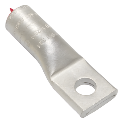 Zapata de Compresión de Aluminio / 250 KCMIL / Tornillo 1/2" / 350 kV / Lengua Recta / Estilo Barril Biselado
