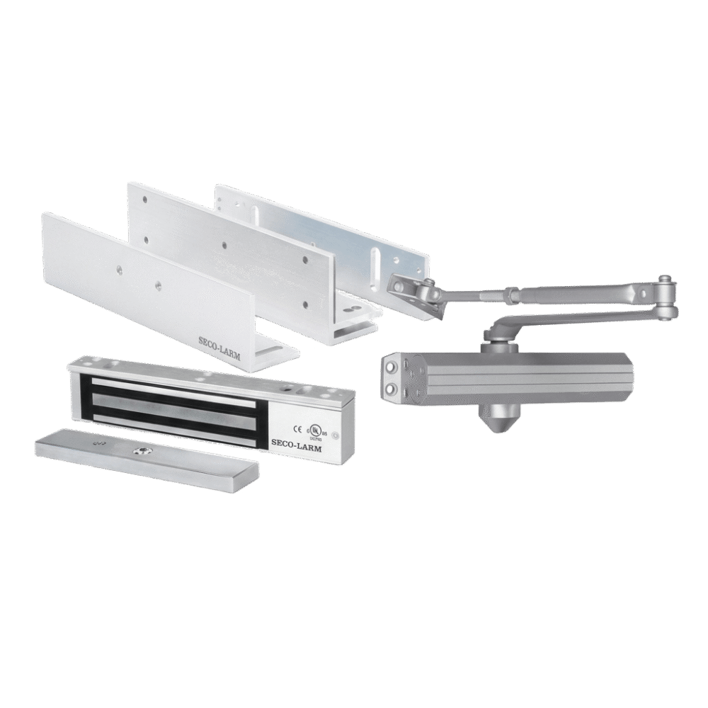 portada_0S1000-19 Kit para Control de Acceso Incluye Chapa Magnética de 600 Lbs / Montajes L y Z / Cierra puerta para 150 Kg / Certificación UL E941600/K 1